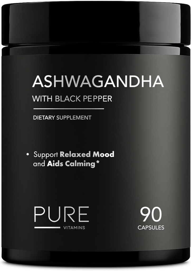 Organic Ashwaranda 1300mg with Black Peper – ความเครียดธรรมชาติและพลังงานสนับสนุน - 90 เวก้า แคปซูล – Muid & Admode สนับสนุน suplement – Not-GMO สร้างในสหรัฐอเมริกา