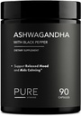 Organic Ashwagandha 1300mg with Black Pepper – Natural Stress Relief & Energy Support – 90 Vegan Capsules – Mood & Adrenal Support Supplement – Non-GMO, Made in USA