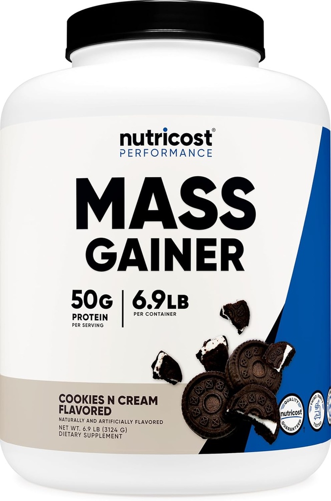 Нутритос Масовий Gainer Печиво N Cream Flavor, 6.9 LBS, 50 Grams of Protein Per Serving - Non-GMO