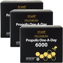 (Pack de 3) Propolis haut de gamme Hi Well 1-A-Jour 6000 Flavonoïde 120mg 120Capsules