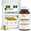 Natural Stacks Supplements 번들 - SleepBiotic Prebiotic Fiber (292g) + Serotonin Supplement (60caps) - Mood & Energy Boost, 정신 건강, Gut 건강 및 더 나은 수면을위한