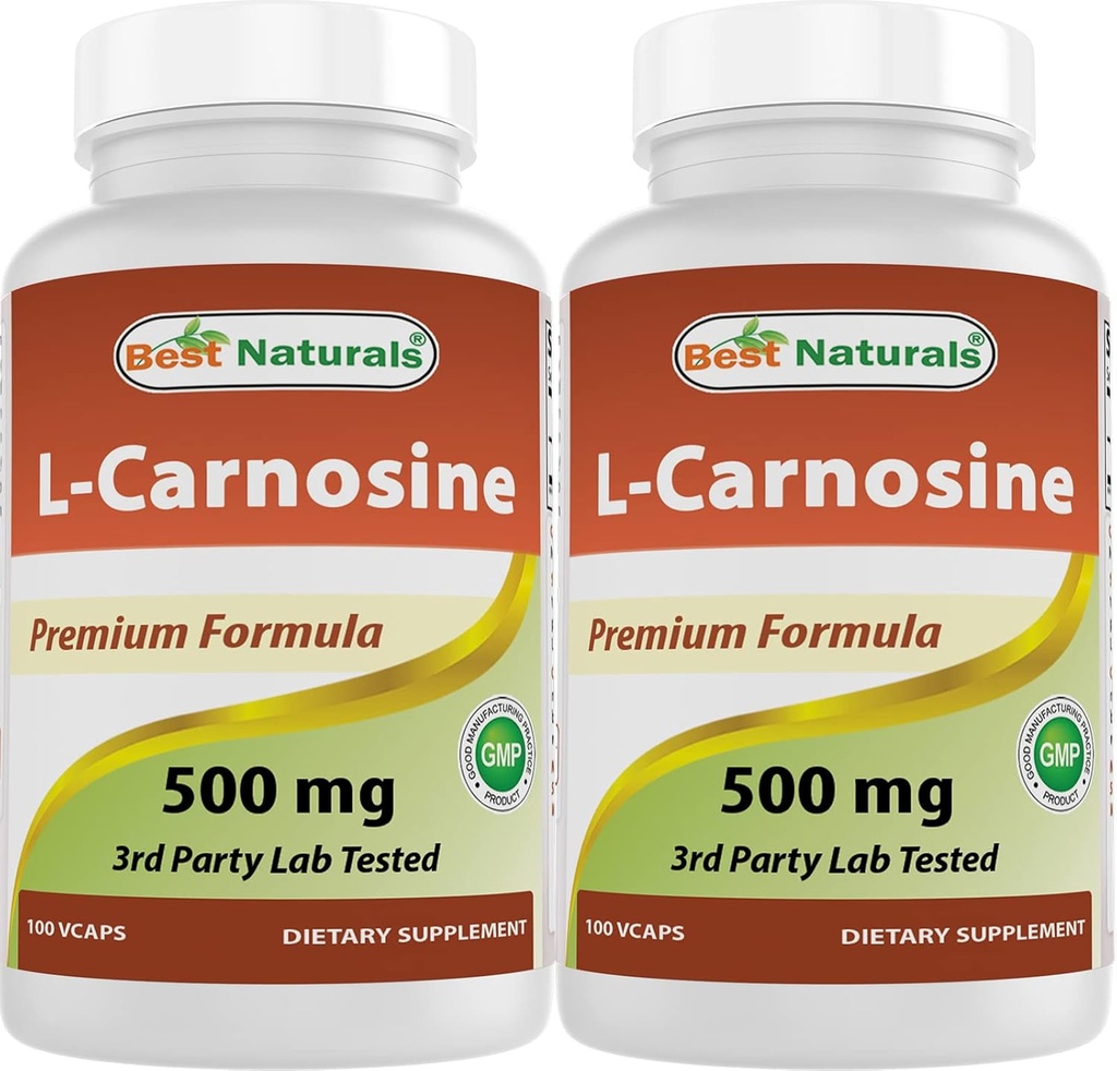 El millor Naturals L-Carnosine 500 mg 100 Vones (100 comte de 2)