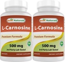 Best Naturals L-Carnosine 500 mg 100 Vcaps (100 count (Pack of 2)