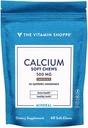 Calcium Chews 1000mg, Chocolate Flavored Chews - Mineral Essential for Healthy Bones & Teeth, No Artificial Sweeteners - med vitamin K1 & D3 (60 Chews) av Vitamin Shoppe