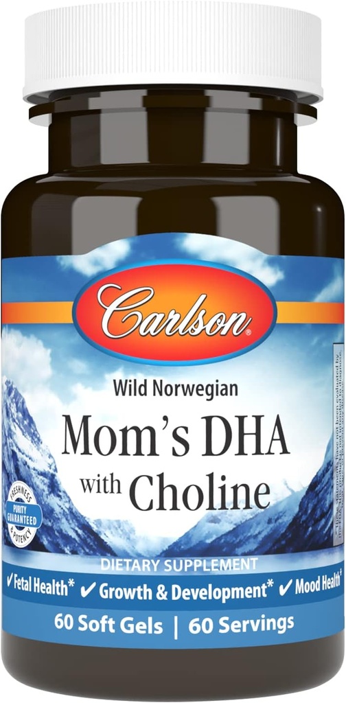 Carlson - DHA amb Choline, 3: 1 DHA a TEPA S'ha trobat a THmil, creixement i desenvolupament, 60 Softgels