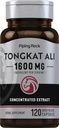 Piping Rock Tongkat Ali 1600mg 120 Cápsulas Longjack Extract Suplemento de ervas Não-GMO, Sem glúten