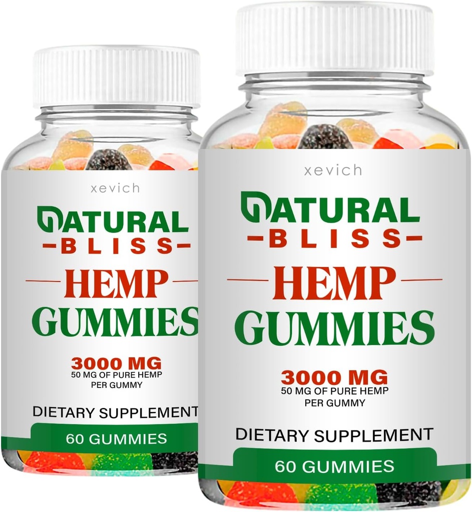 Natuurlijke gelukzaligheid - Natural Bliss Hemp Gummies (2 Pack, 120 Gummies)