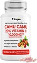 Organik Camu Camu% 20 Vitamin C Capsules - Immune, Collagen, Metabolism Desteği - 120 Veggie Capsules - Non GMO, Gluten Free, Vegan Supplement Supplement