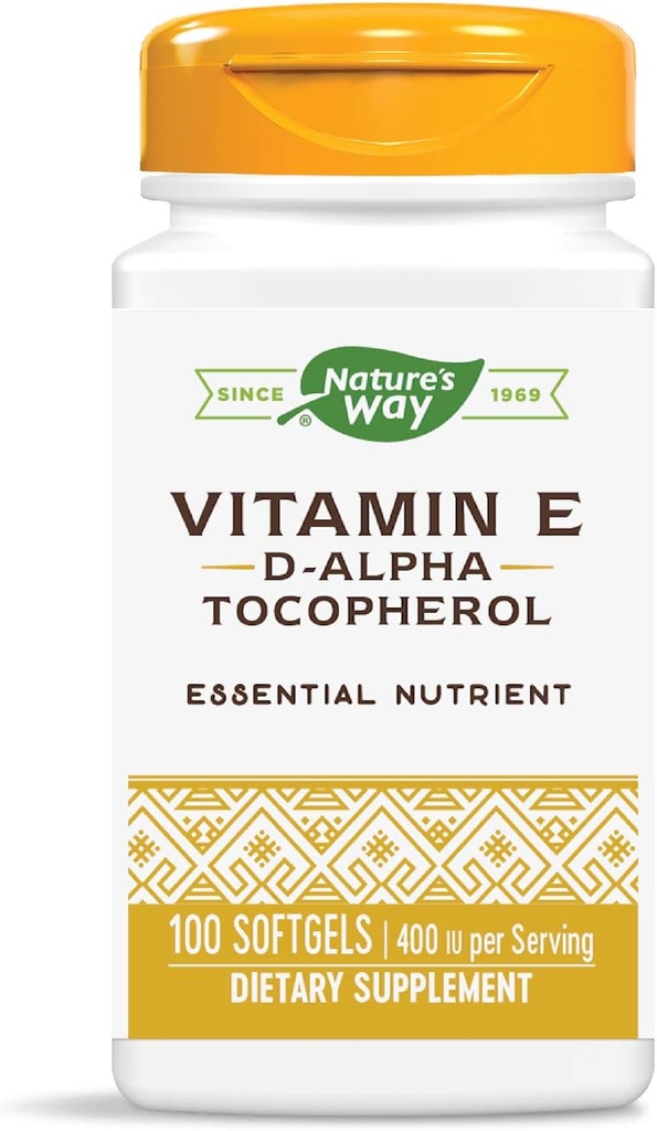 Nature 's Way Vitamin E D-Alpha Tocopheriol - 268 mg per laying - Antioksidant - EscalyNutrient for Heart Muscle Cells * - Gluten Free - 100 Softgels