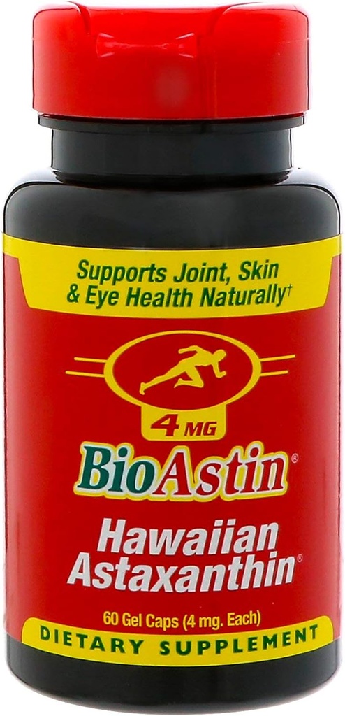 BioAstin hawaiano Astaxantina Antiossidante 4 MG (60 capsule di gel)