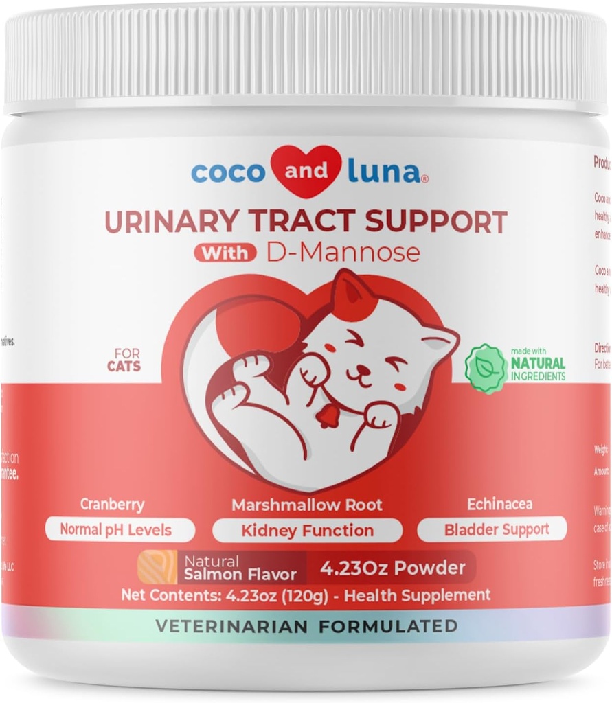Canneberge pour chats - Soutien à l'incontinence, Soutien au piège urinaire, UTI Cat, Support Bladder, 120g Poudre