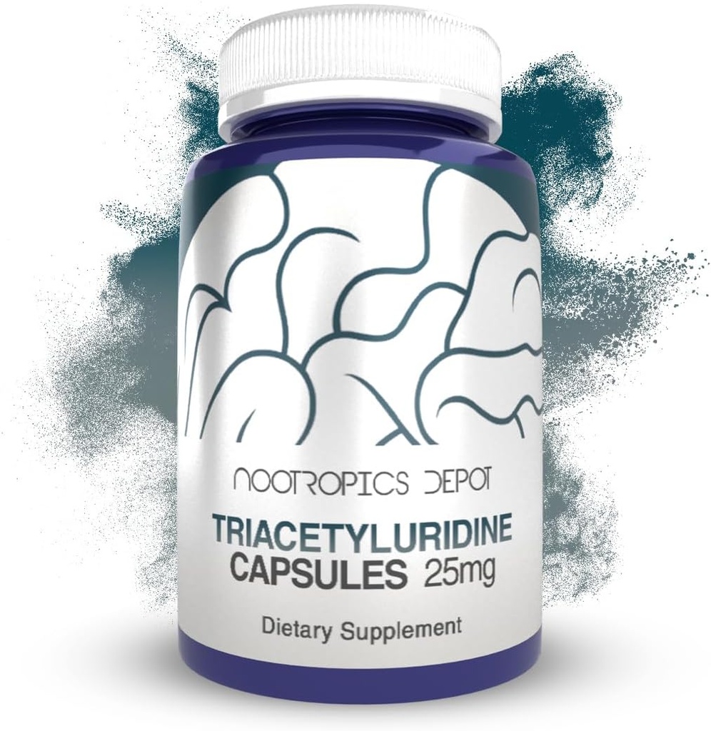 Nootropics Depot Triacetyluridine Tau Capsules | 25mg | Främjar välbefinnande | Förbättrar kognitiv hälsa | Främjar hälsosam stressnivåer | 60 greve