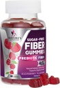 Prebiotic Fiber Gummies 4g - Sugar Free Gummy Fiber Supplement voor Adult's Digestief Gezondheid & Regularity Ondersteuning - Natuurlijke Raspberry Smaak, Plant Based Blend, Non-GMO & Gluten Free - 60 Gummies