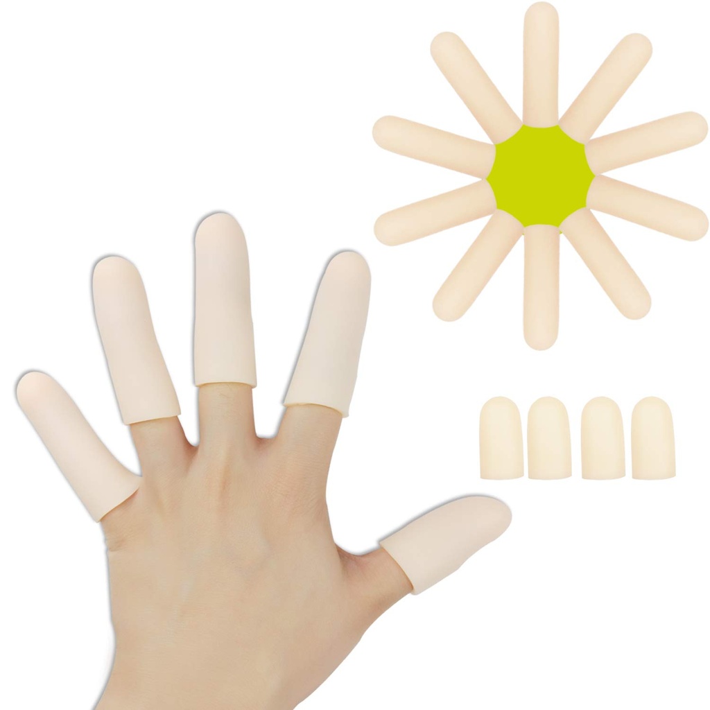 Gorl Finger Cots, Dukungan Finger Protection (14 PCS) New MATERIAL Finger Sleeves Great for Trigger Finger, Hand Eczema, Finger Cracking, Finger Arthritis dan More.