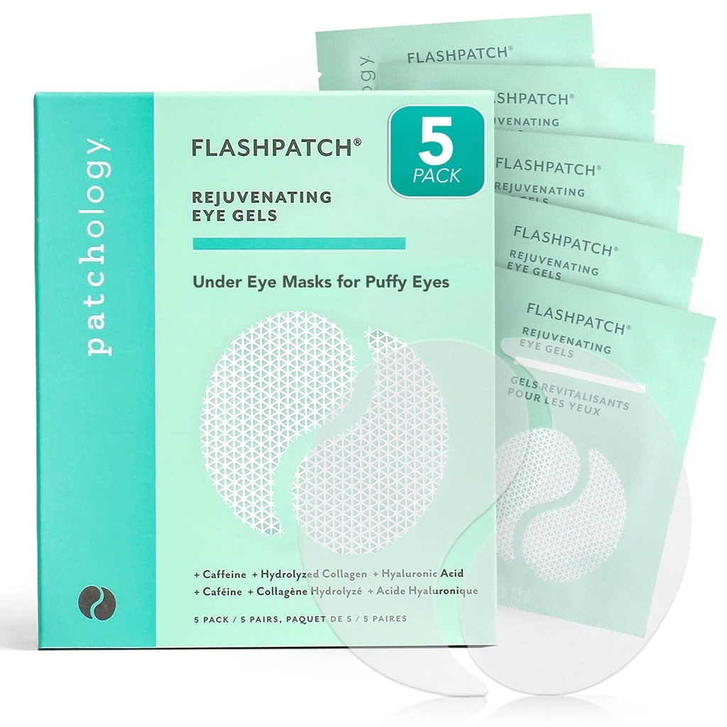 Eye Gel Patches altında Patchology - Puffy Gözlər üçün Natural Eye Masks, Dark Circles & Eye Çantalar, Bütün Skin növləri, Gözəllik və Personal Care Essentials (5 Pairs)