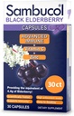 Sambucol Black Elderberry Capsules - Advanced Immune, Vitamin C y Zinc, Elderberry Capsules, Immune Support Supplement, Black Elderberry Supplements, Gluten Free, Easy to Swallow Capsules - 30 Count