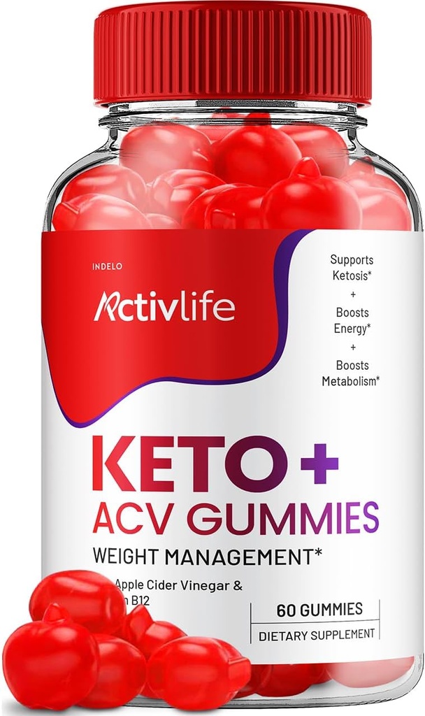 ActivLife Keto ACV Gumies - Active Life Keto Apple Cider Vineval Gumies, ActivLife Keto + ACV Súly Management Gumies ActivLife Advanced 1000mg Formula (1 Pack - 60 Gumies)