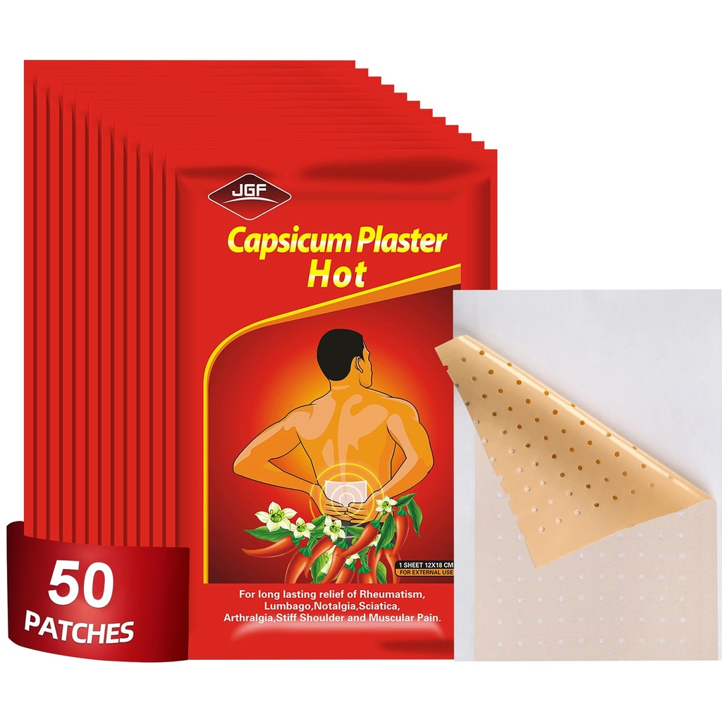 50 Count Capsaicin Patches,4.72"x7.08" Hot Capsicum Patch