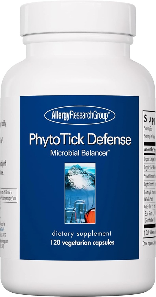 Alerxia Grupo de Investigación Phyto Tick Defense Supplement - Complexo de cogomelos, extracto de cogomelo en cápsulas convenientes, nootrópico con Mane de León, Cordyceps, Beta Glucans - 120 cápsulas vexetarianas