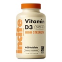 Incite Nutrition Vitamin D 5000 iu - 400 Premium Vitamin D3 Easy-Swallow Micro Tablets - High Strength Cholecalciferol VIT D3 5000iu - Vegetarian Supplement - Made in The UK