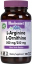 Bluebonnet Nutrition L-Arginine 500mg/L-Orinithine 250mg, Ondersteunt Proteïne Metabolisme*, Sojavrij, Glutenvrij, Non-GMO, Kosher Gecertificeerd, Veganistisch, 100 plantaardige capsules