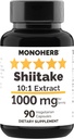 MONOHERB Shiitake Pilzextrakt 1000 mg - 90 Vegetarische Kapseln