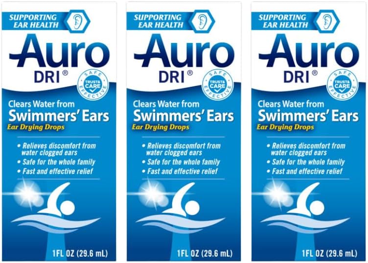 Auro- Dri Uar Water- Drying Aid, Helps Swimmers 'Ear, 1 Fl Oz (balení po 3)