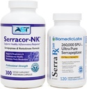 Serracor-NK (300) e Serra-RX 260,000 SU (120)- Scar Tissue Bundle - Acid-Resistant Serrapeptase Proteolytic Systemic Enzyme