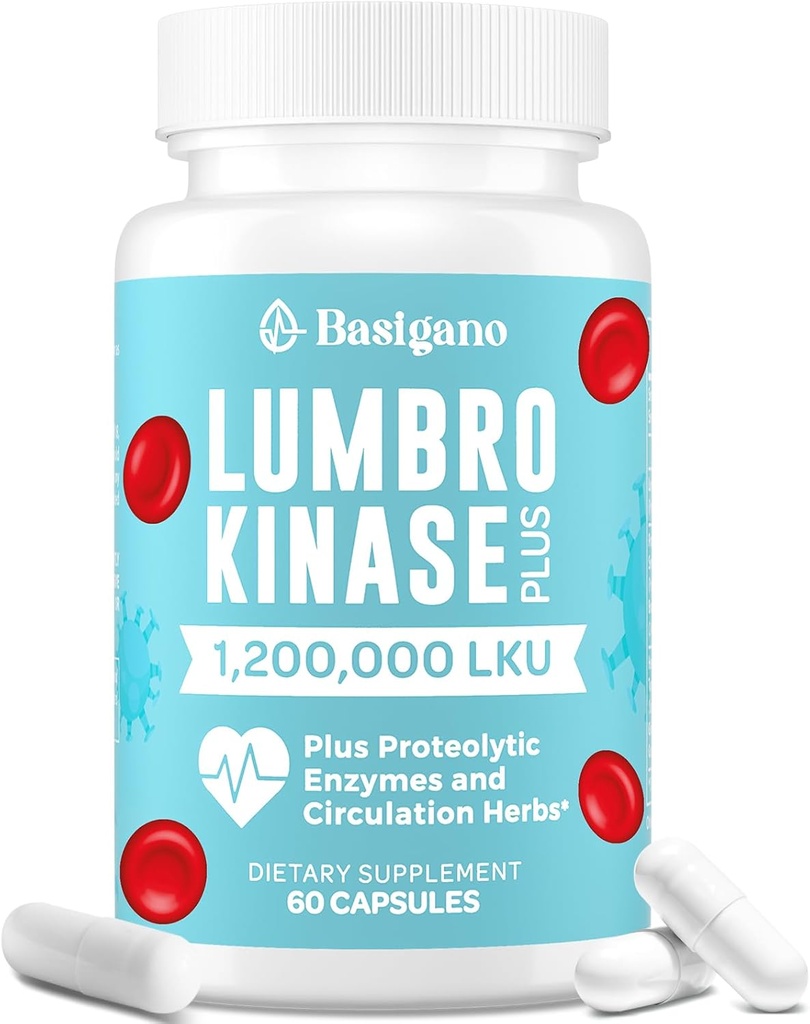 Lumbrokinase 보충교재, 1.2 백만 LKU - 120mg 캡슐, Proteolytic 효소와 초본 혼합을 가진 유력한 Nattokinase 대안