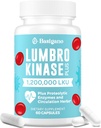 Supplément de lumbrokinase, 1,2 million de LKU - 120 mg Capsules, Potent Nattokinase Alternative avec enzymes protéolytiques et mélange à base de plantes
