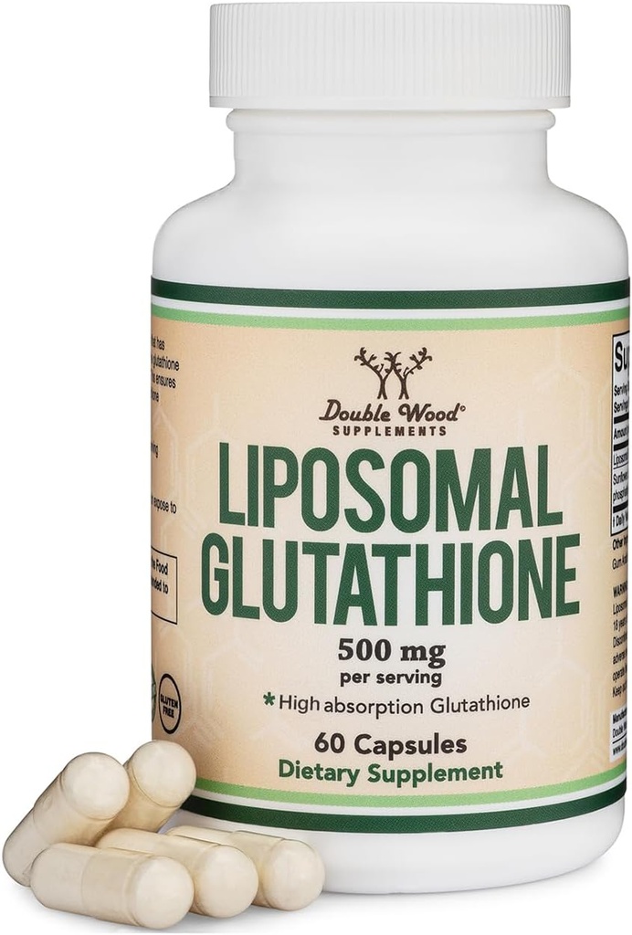 Liposomal glutathion Supplement 500mg per servering, 60 kapsler (Vegan trygt, ikke-GMO) Maks absorpsjon Liposomal glutathion med ekte lukt og smak av dobbel tre