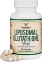 Liposomal Glutathione Supplement 500mg per portion, 60 kapslar (Vegan Safe, Non-GMO) Max Absorption Liposomal Glutathione med äkta lukt och smak av dubbelträ
