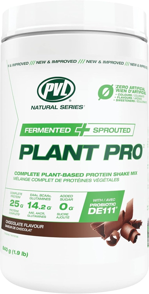 PVL Plant Pro, High Protein Plant-Based Protein Shake Mix with Added Enzymes, Natural Chocolate , 840 Gram