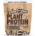 MAX EFFORT Landare Protein Powder, 19 G Pea Protein, Landareetan oinarritua, Gluten Free, Low Carb, Protein Shake edo Smoothie Mix, Meal Ordezkapena, Whey, No Sugar Substitutes, Chocolate Peanut Butter, 20 Srvg