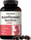 NatureBell Sunflower Lecithin 2,400mg, 240 Softgels | GMO Sunflower Seed Oil - Rich in Phosphatidyl Choline - No Soy, No Gluten