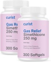 Curist Simeticone 2 Mack - 250 mg Softgels (600 เคานต์) การบรรเทาทุกข์แบบไดเรกทีฟ, การลดโทษและต่อต้าน Blatulence Pas Pults Pills for Authical Paspells pas and Bloating elections (600 Softgels)