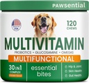 Vitaminlər + Glucosamin - Chewable Multivitamins + Probiyotiks, Omega - Hip & Axtarlıq, Skin & Coat, Gut Health - Böyük və Kiçik Breed - 120 Chews
