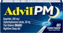 Advil PM Durere Reliever și somn pe timp de noapte Ajutor, Pain Medicina cu Ibuprofen pentru calmarea durerii și Difenhidramină Citrat pentru un ajutor de somn - 80 Conte (Pachet de 2)
