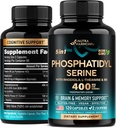 Phosphatidylserine 400 mg with L-Theanine, Magnesium & Vitamin B6, Rhodiola Rosea - Brain, Memory & Focus Support - Certified Non-GMO, Naturally Derived & Bioavailable - Made in USA - 120 Сapsules