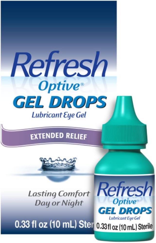 Reresh Optive Gel drops Lubricant Eye Gel for Dry Eyes, 0.33 Oz Sterile