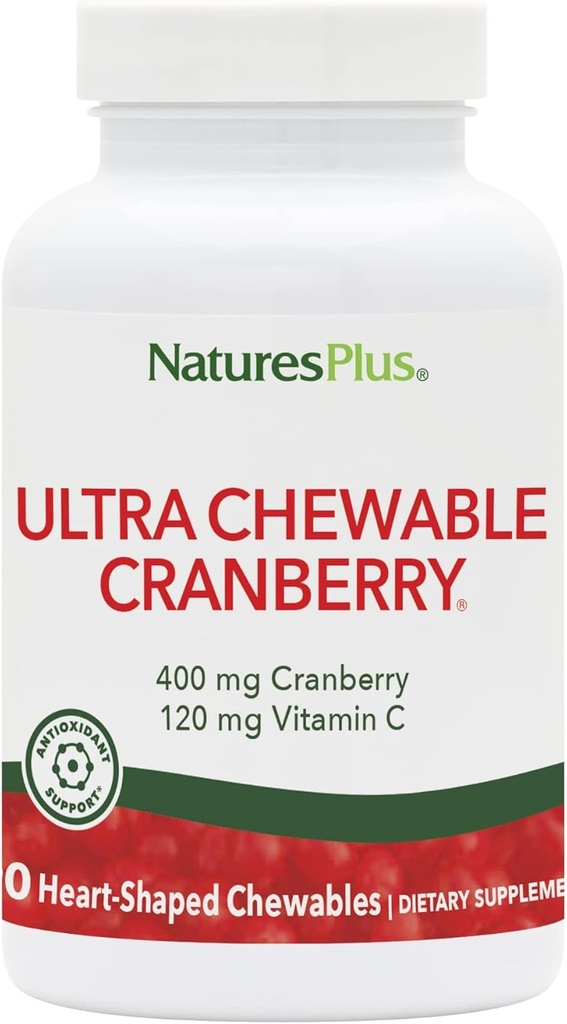 NaturesPlus Ultra Chewable Cranberry - 90 Love Berries Tablets, Pack of 2 - Promotes Urinary Tract Health - Non-GMO, Gluten Free - 90 Total Servings