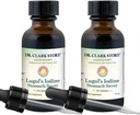 Dr. Clark Lugol's Iodine 2% פתרון - Aqueous ו -2% גרניט Iodine - Natural Stomach Relief and Healthcare - 1 fl. Oz with a Dropper 2Pack