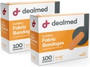 Fabriced flexible Adhesivo Bandages - 100 Count (2 Pack) Bandaxes con Non-Stick Pad, Latex Free, Wound Care for First Aid Kit, 3" x 3/4