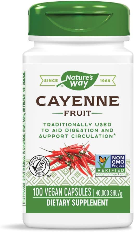 Nature 's Way Cayenne Owoce, 100 Kapsułki wegetariańskie