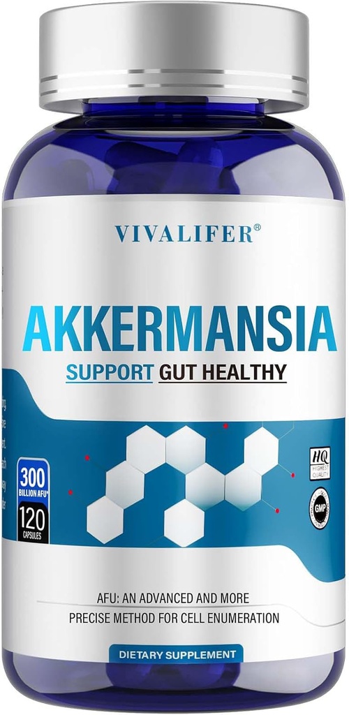300 milyard AFU Akkermansia Probiotic Supplement, 120 Capsules Immune, Digestive və Ümumi Sağlamlıq, Kişilər və Qadınlar üçün GLP-1 İstehsal - 2 Pack