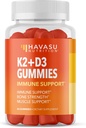 HAVASU NUTRITION bitamina D3 K2 Gummies, Raspberry, 60ct