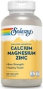 SOLARAY Calcium Magnesium Zinccci phụ với Calcium 1000mg, Magnesium 500mg - Bone Health, Cyly Engance, Heart Health and Immune Consolation - Vegan, 60 ngày bảo đảm, 62 tháng, 250 VegCaps