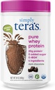 simplemente tera's Pure Whey Protein Powder - Dark Chocolate Clean Protein Powder, Grass Fed Whey Protein Powder Sin Sweeteners artificiales, Clean Label, Non-GMO, Kosher, rBGH-Free - 24 Oz