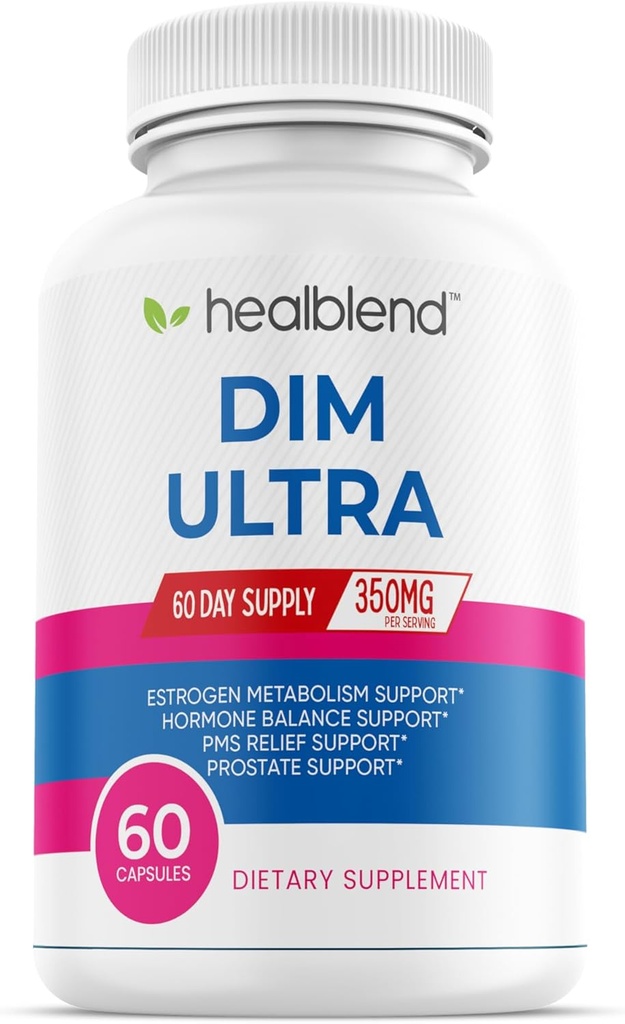 מרפא DIM Ultra Dietary תוספת 350 מ"ג עם bioperine, Diindolylmethane, Estrogen Metabolism תמיכה, איזון הורמונלי ו- PMS הקלה, 60 קפסולות