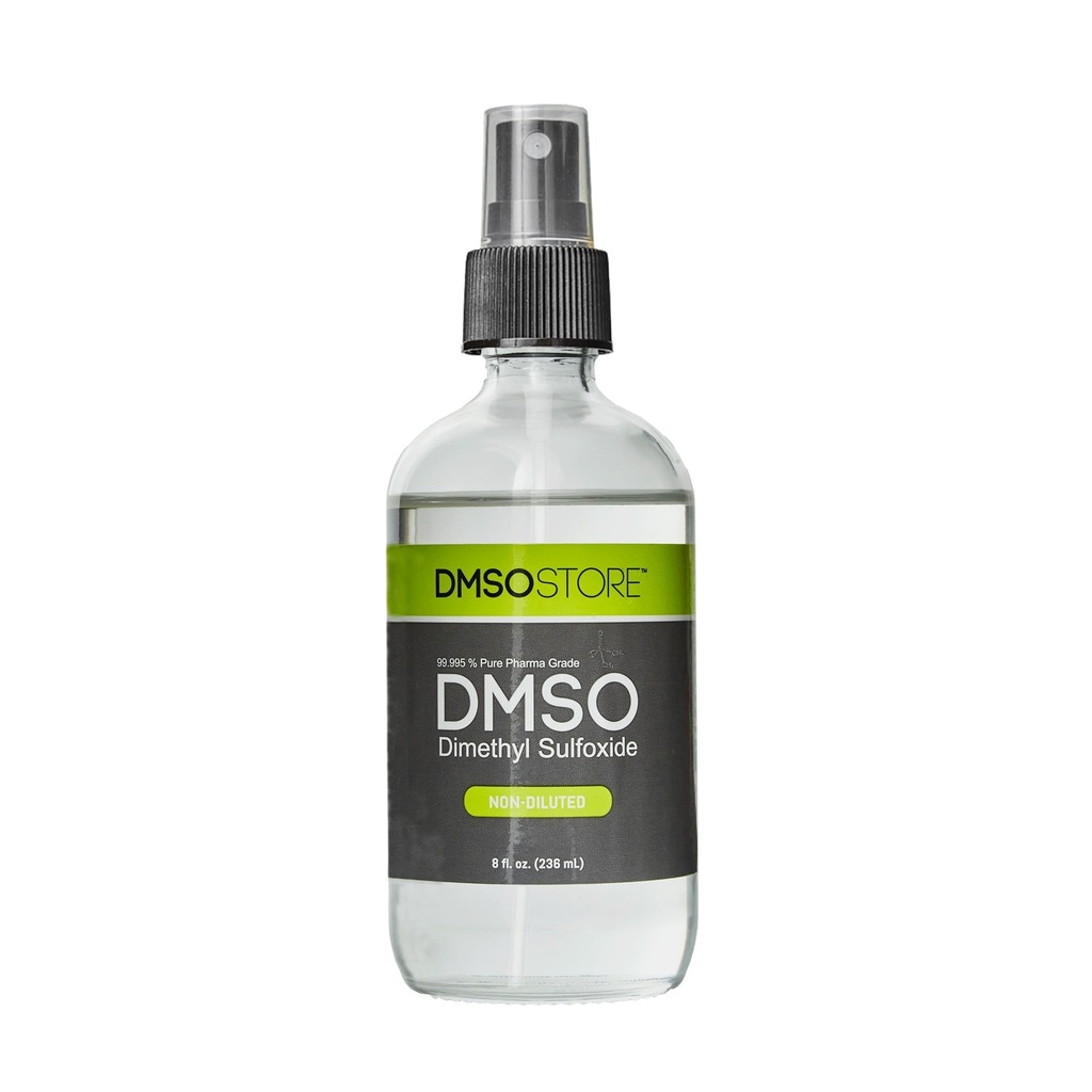 DMSOSTORE 8 oz. Liquid in a Sterile Glass Spray Bottle, Pure 99.995% Pharma Grade, Non-Diluted, Low Odor, Dimethyl Sulfoxide